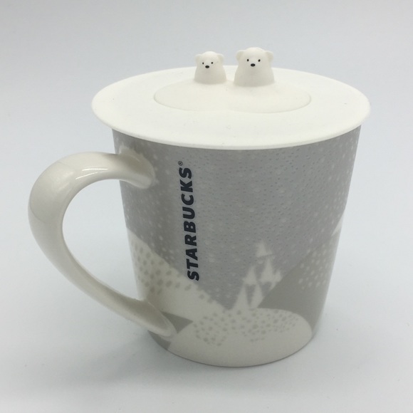 Starbucks 2016 Polar Bear Snow Coffee Tea Mug Cup With Matching Silicone Lid - Picture 2 of 5